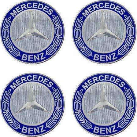 Καπάκια Ζάντας Mercedes Benz Μπλε ανοιχτό 4τμχ