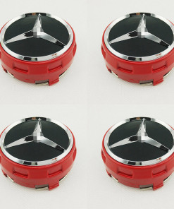 Καπάκια Ζάντας Mercedes Benz Κόκκινο Μάυρο 4τμχ