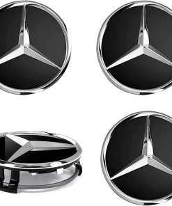 Καπάκια Ζάντας Mercedes Benz Μαύρο Νίκελ 4τμχ