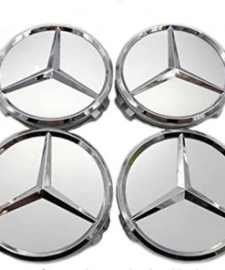Τάπες Κέντρου Ζάντας Mercedes Benz Ασημί 4τμχ