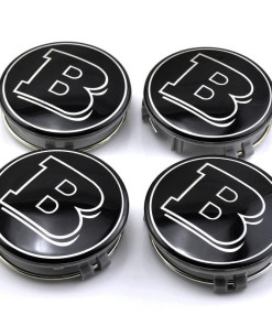 Τάπες Κέντρου Ζάντας Mercedes Benz ΜΑΥΡΟ BRABUS 4τμχ