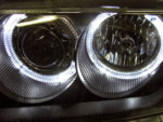 Φανάρια εμπρός BMW E46 sedan (2001-2005) angel eyes - μαύρα , χωρίς λάμπες (Η7) - σετ 2τμχ. - Image 4