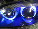 Φανάρια εμπρός Vw Passat Β4 (1993-1996) angel eyes - μαύρα , χωρίς λάμπες (Η7) - σετ 2τμχ. - Image 4