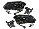 Φανάρια εμπρός BMW X5 (2003-2007) angel eyes - black , με λάμπες (Η1) - σετ 2τμχ. - Image 3