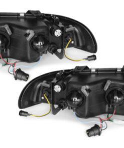 Φανάρια εμπρός Audi A4 (1995-1998) led Dayline - μαύρα , με λάμπες (Η1) - σετ 2τμχ.