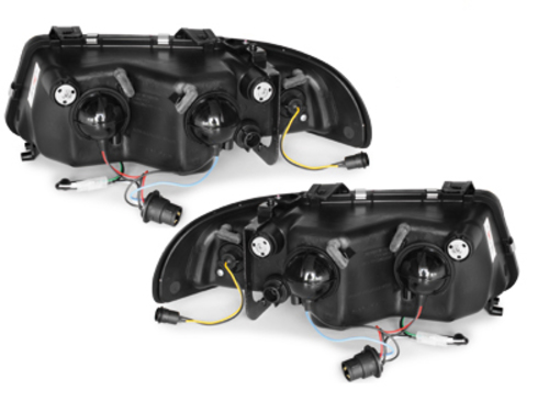 original-18582 Φανάρια εμπρός Audi A4 (1995-1998) led Dayline - μαύρα , με λάμπες (Η1) - σετ 2τμχ. - Image 1