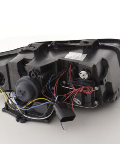 Φανάρια εμπρός Audi A4 (2001-2004) angel eyes - μαύρα , με λάμπες (Η1) - σετ 2τμχ.
