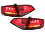 Πίσω φανάρια led Audi A4 sedan (2007-2011) - κόκκινα / chrome - σετ 2τμχ.