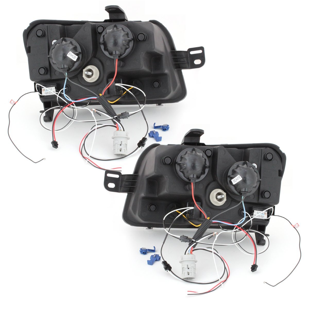 original-25113 Φανάρια εμπρός Fiat Panda (2003-2012) led - μαύρα , με λάμπες (Η1) - σετ 2τμχ. - Image 1
