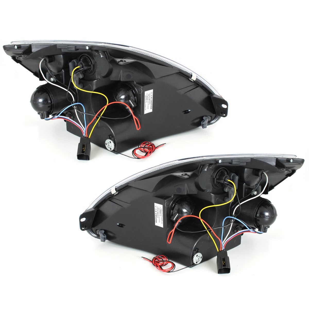 original-25662 Φανάρια εμπρός Ford Fiesta (2002-2005) angel eyes - chrome , με λάμπες (Η1) - σετ 2τμχ. - Image 1