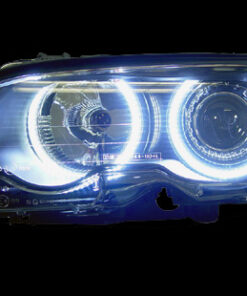 Φανάρια εμπρός BMW E46 sedan (2001-2005) angel eyes - μαύρα με CCFL , χωρίς λάμπες (Η7) - σετ 2τμχ.