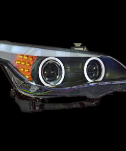 Φανάρια εμπρός led BMW E60 (2003-2007) angel eyes - F10-Look , χωρίς λάμπες (Η7) - σετ 2τμχ.