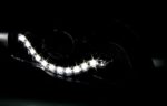 Φανάρια εμπρός Audi A3 (2003-2008) led Dayline - μαύρα , με λάμπες (Η9) - σετ 2τμχ. - Image 2