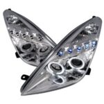 Φανάρια εμπρός Toyota Celica T230 (1999-2005) angel eyes - chrome , με λάμπες (Η1) - σετ 2τμχ. - Image 2