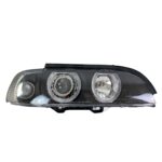 Φανάρια εμπρός BMW E39 (1995-2003) angel eyes - μαύρα , με λάμπες (Η7) - σετ 2τμχ. - Image 3