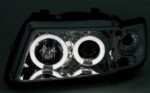 Φανάρια εμπρός Audi A3 (1996-2000) angel eyes - χρωμίου , με λάμπες (Η1) - σετ 2τμχ.