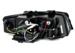 Φανάρια εμπρός Audi A4 (2001-2004) led - μαύρο , με λάμπες (Η1) - σετ 2τμχ.