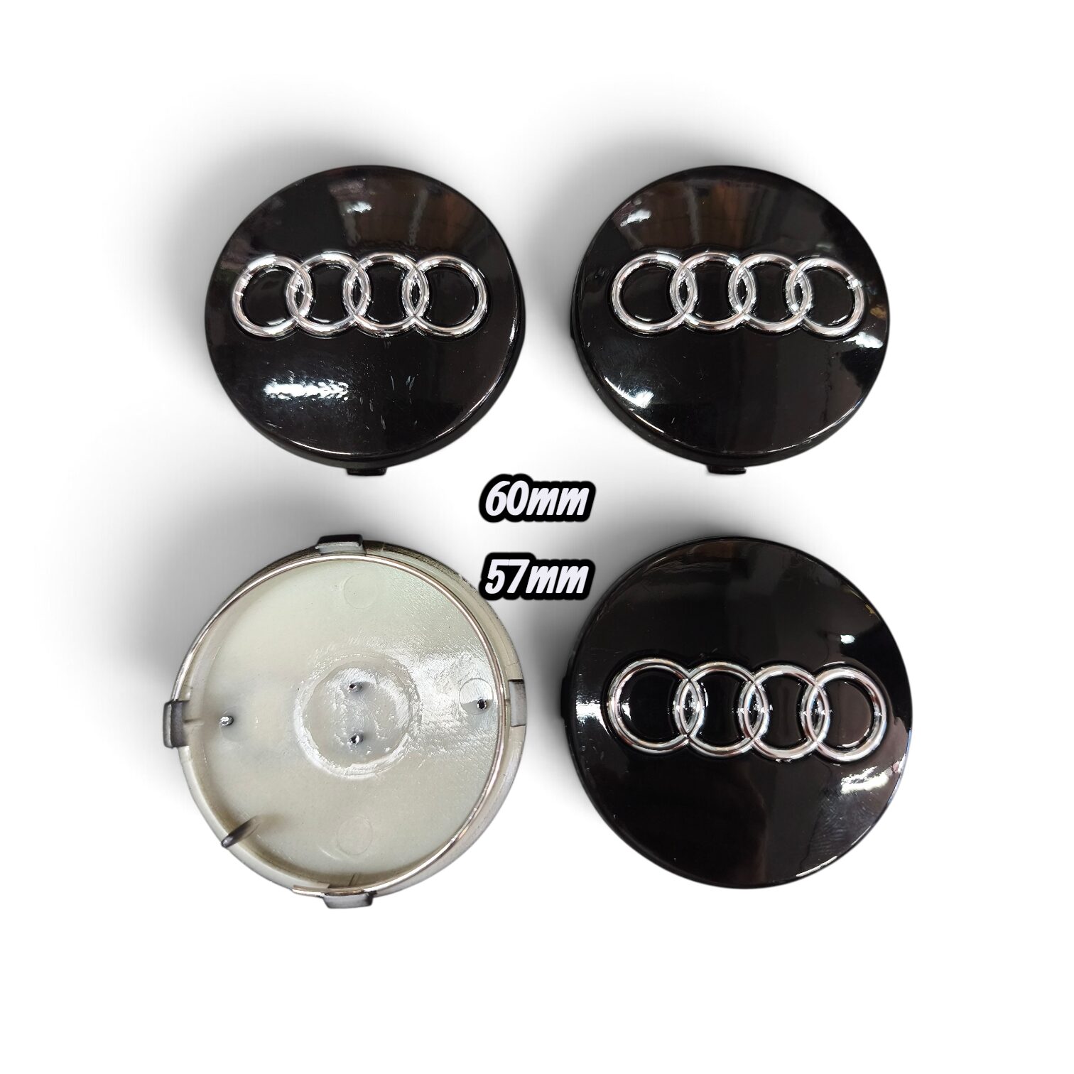Καπάκια ζαντών Audi μαύρα χρωμίου Καπάκια ζαντών Audi μαύρα χρωμίου