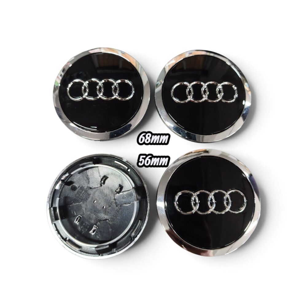 Καπάκια ζαντών Audi μαύρα χρωμίου