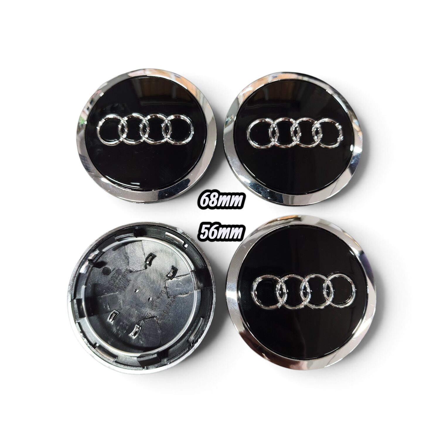 Καπάκια ζαντών Audi μαύρα χρωμίου Καπάκια ζαντών Audi μαύρα χρωμίου