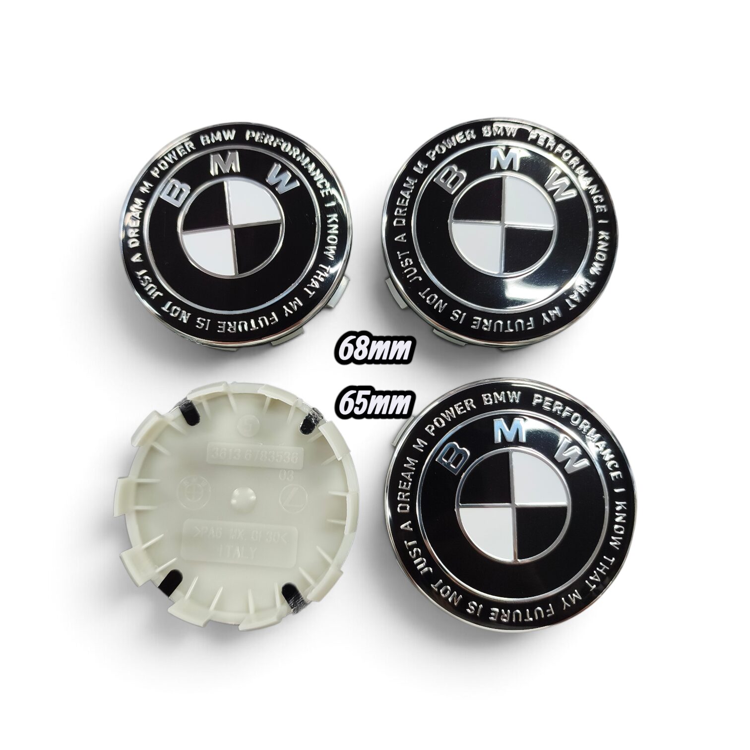 Καπάκια ζαντών BMW M Power Performance Black & White Καπάκια ζαντών BMW M Power Performance Black & White