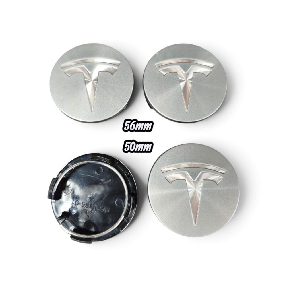 Καπάκια ζαντών Tesla ασημί μικρά