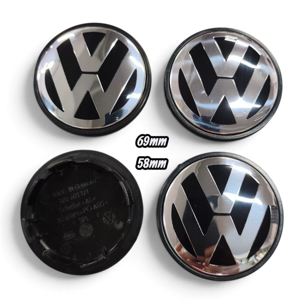 Καπάκια ζαντών VW μαύρο χρωμίου