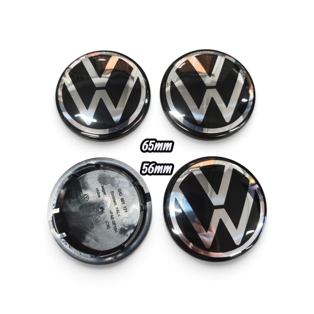 Καπάκια ζαντών VW μαύρο χρωμίου με στενό κούμπωμα