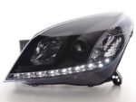 Φανάρια εμπρός Opel Astra H (2004-2009) led - black , με λάμπες (Η1) - σετ 2τμχ.
